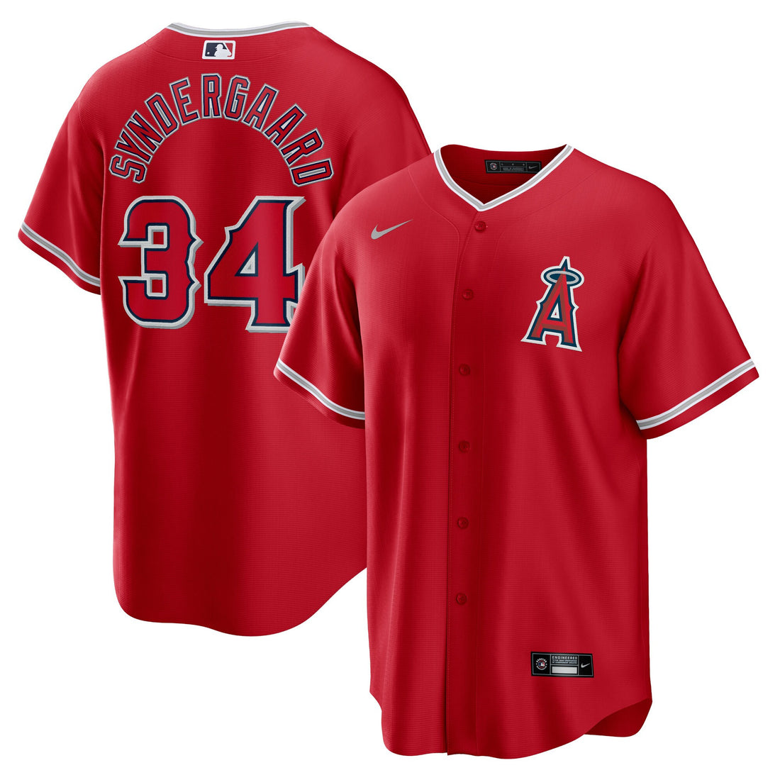 Noah Syndergaard Los Angeles Angels red Alternate jersey