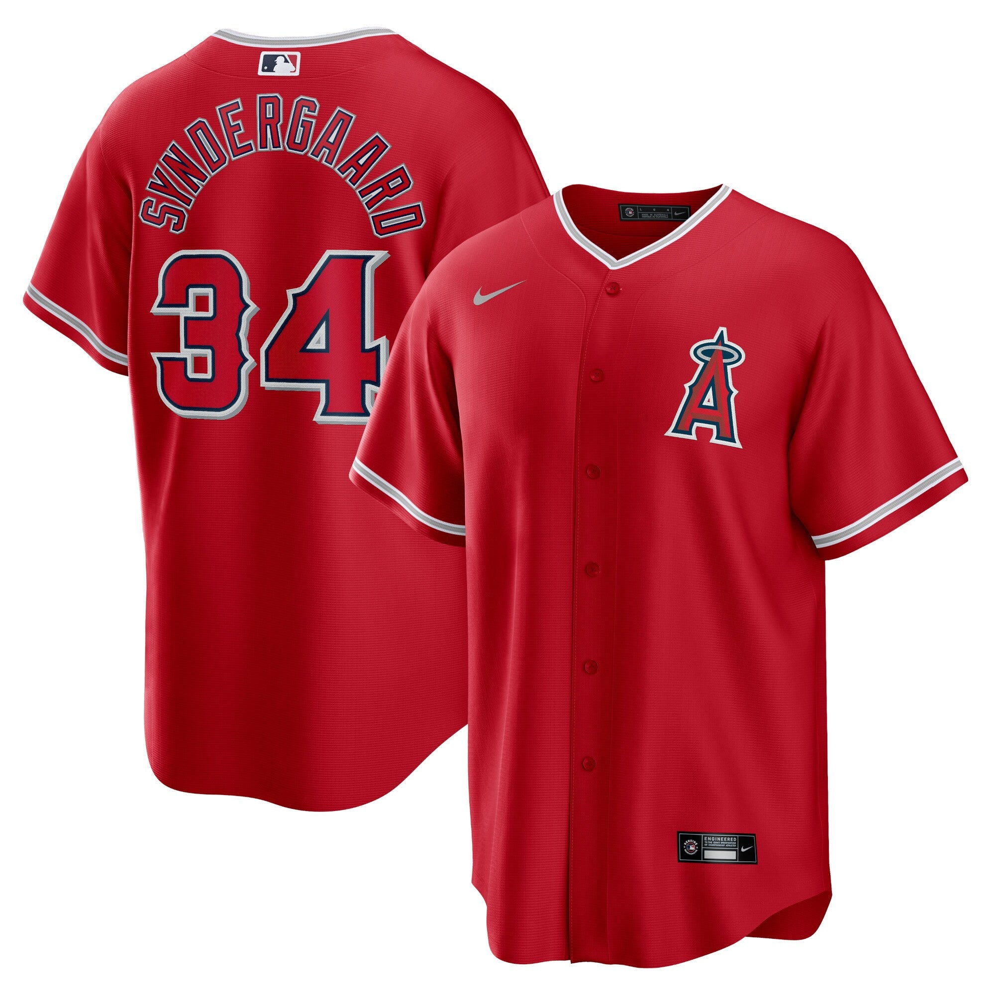 Noah Syndergaard Los Angeles Angels red Alternate jersey