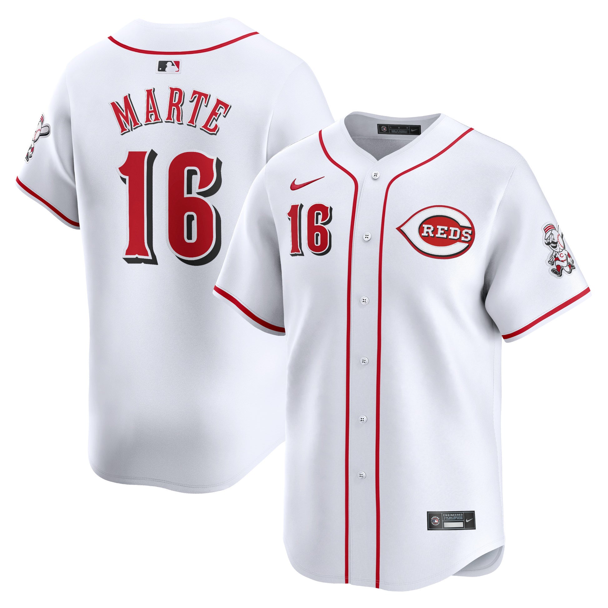 Noelvi Marte Cincinnati Reds white Limited jersey