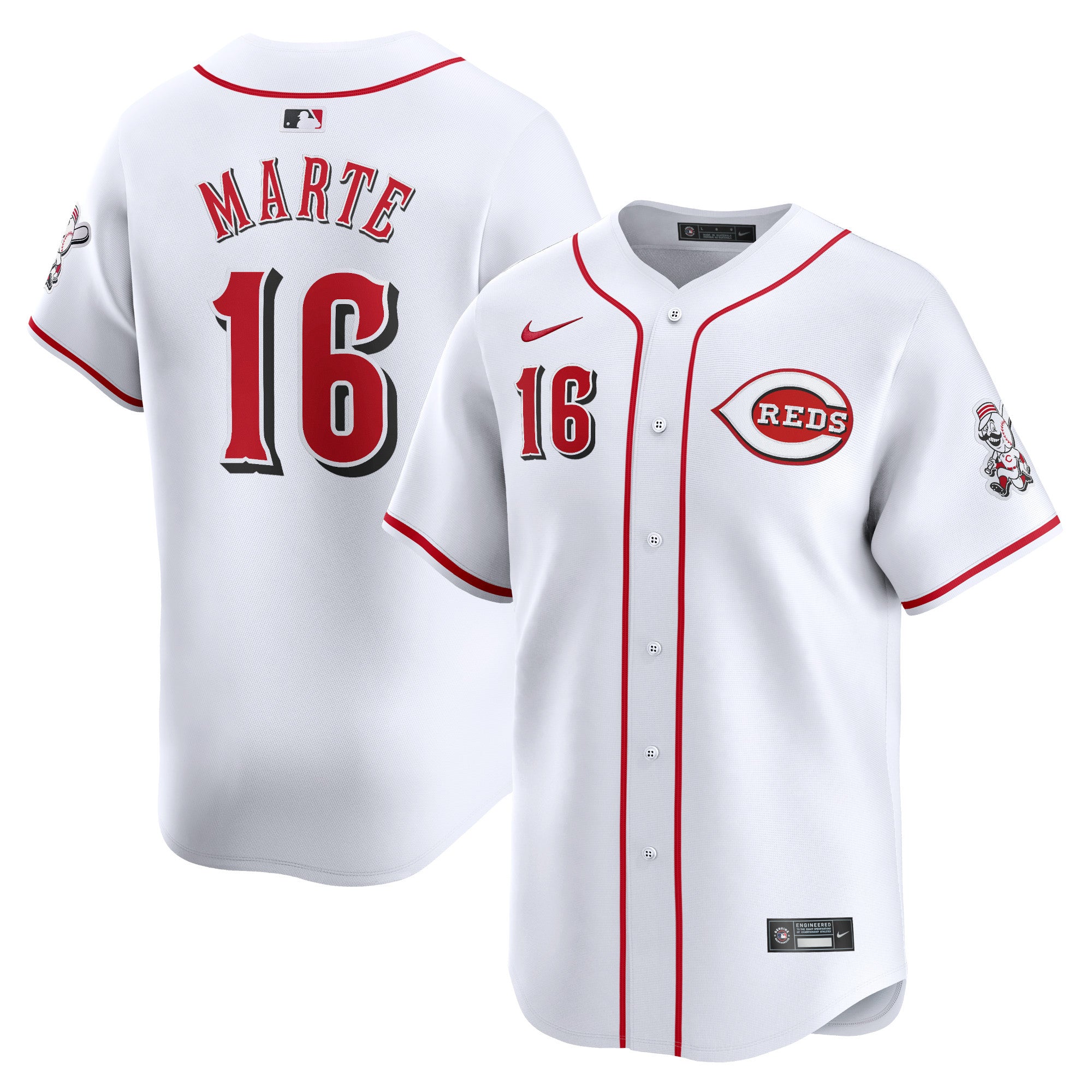 Noelvi Marte Cincinnati Reds white Limited jersey