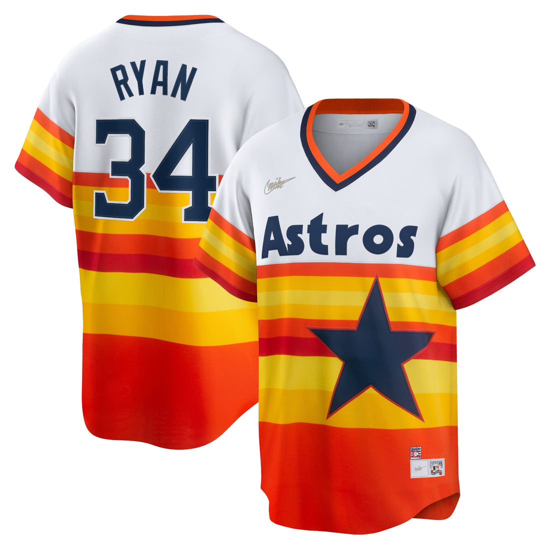 Nolan Ryan Houston Astros white Cooperstown jersey