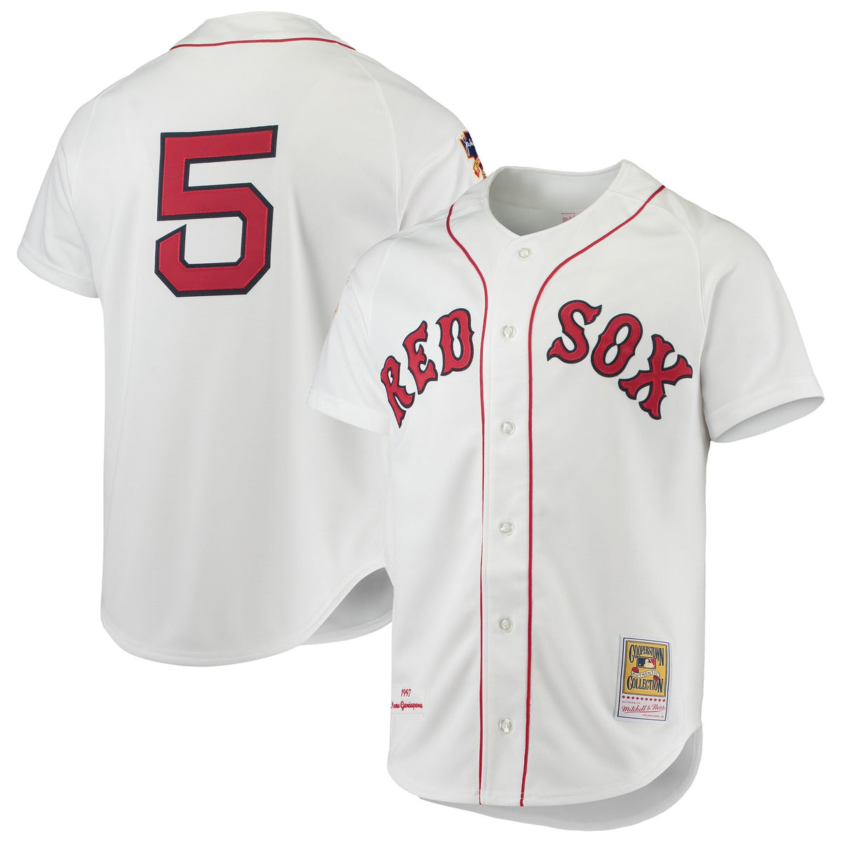 Nomar Garciaparra Boston Red Sox white Cooperstown jersey
