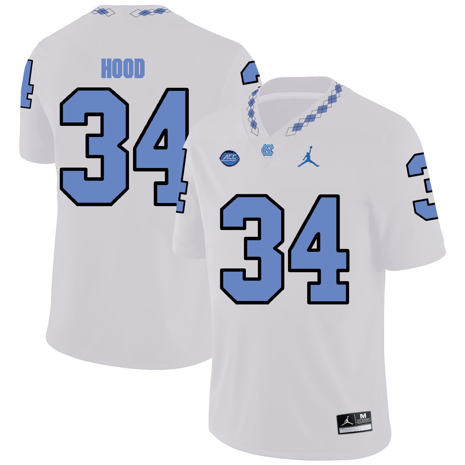 Elijah Hood North Carolina Tar Heels white jersey