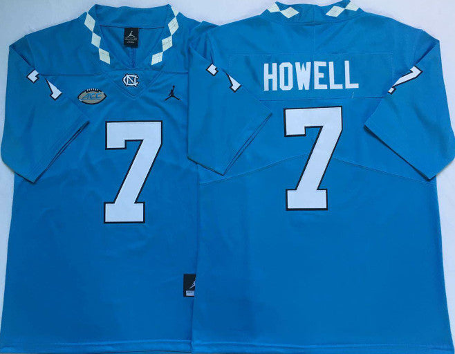 Sam Howell North Carolina Tar Heels blue jersey