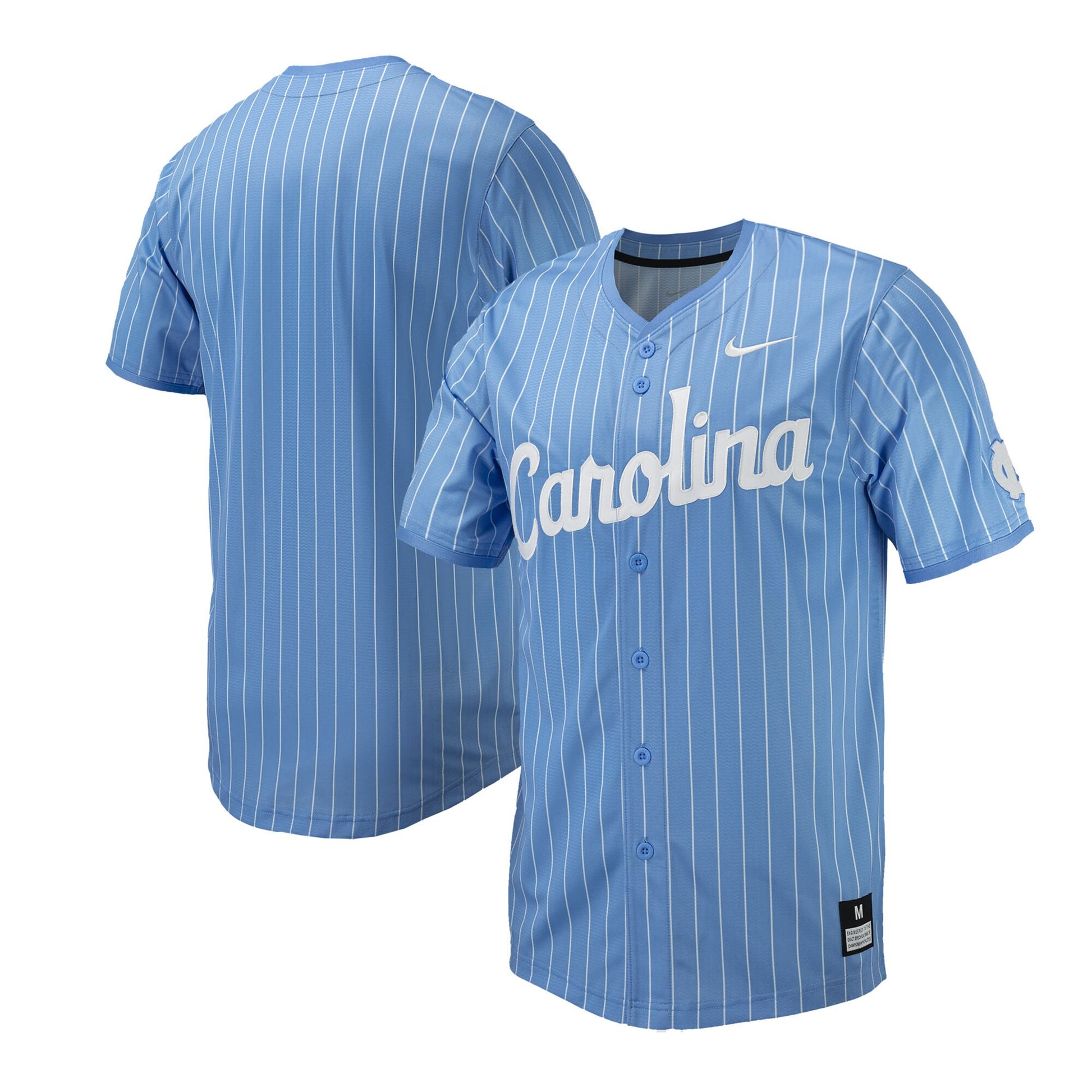 Pinstripe Carolina North Carolina Tar Heels blue jersey