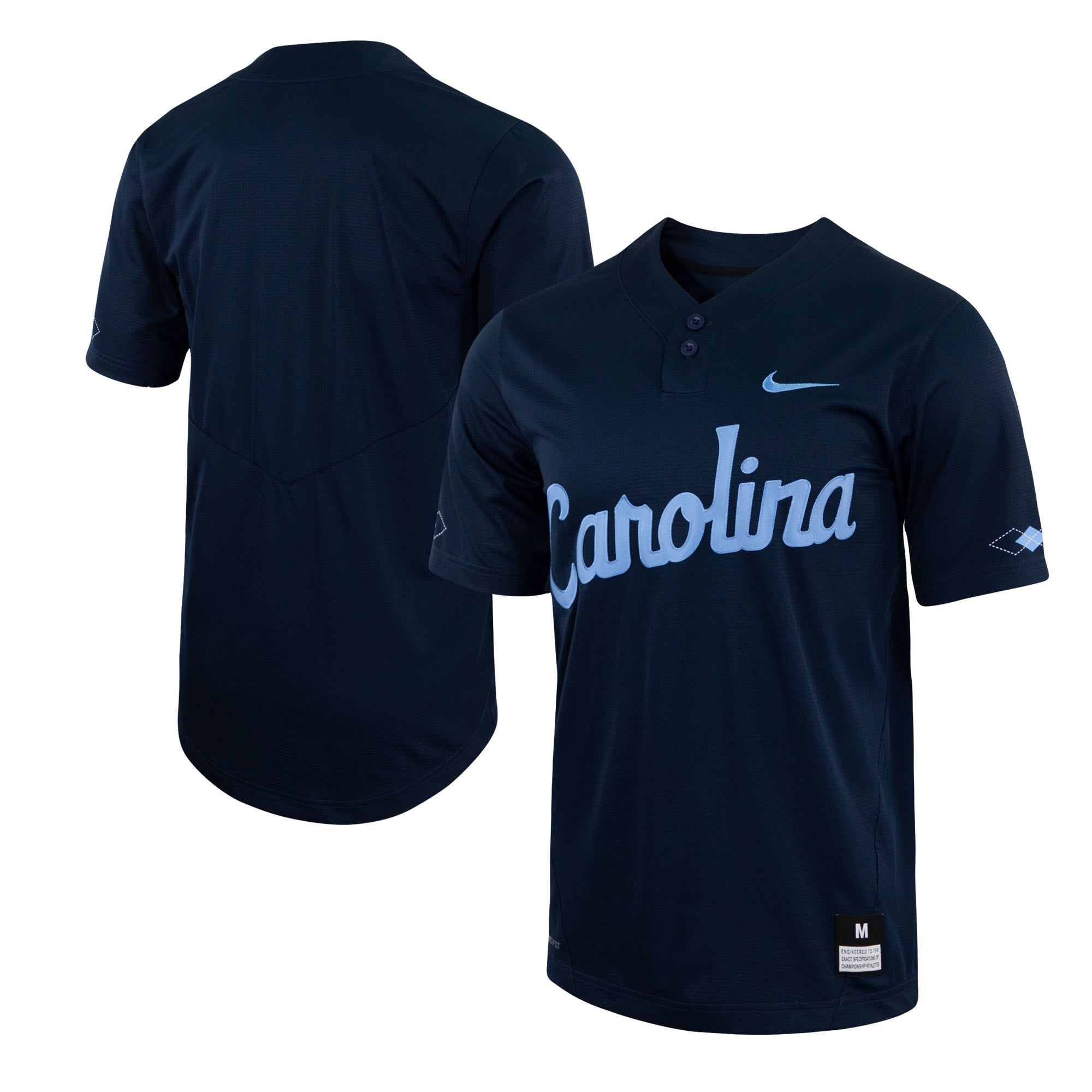 Two-button North Carolina Tar Heels navy jersey