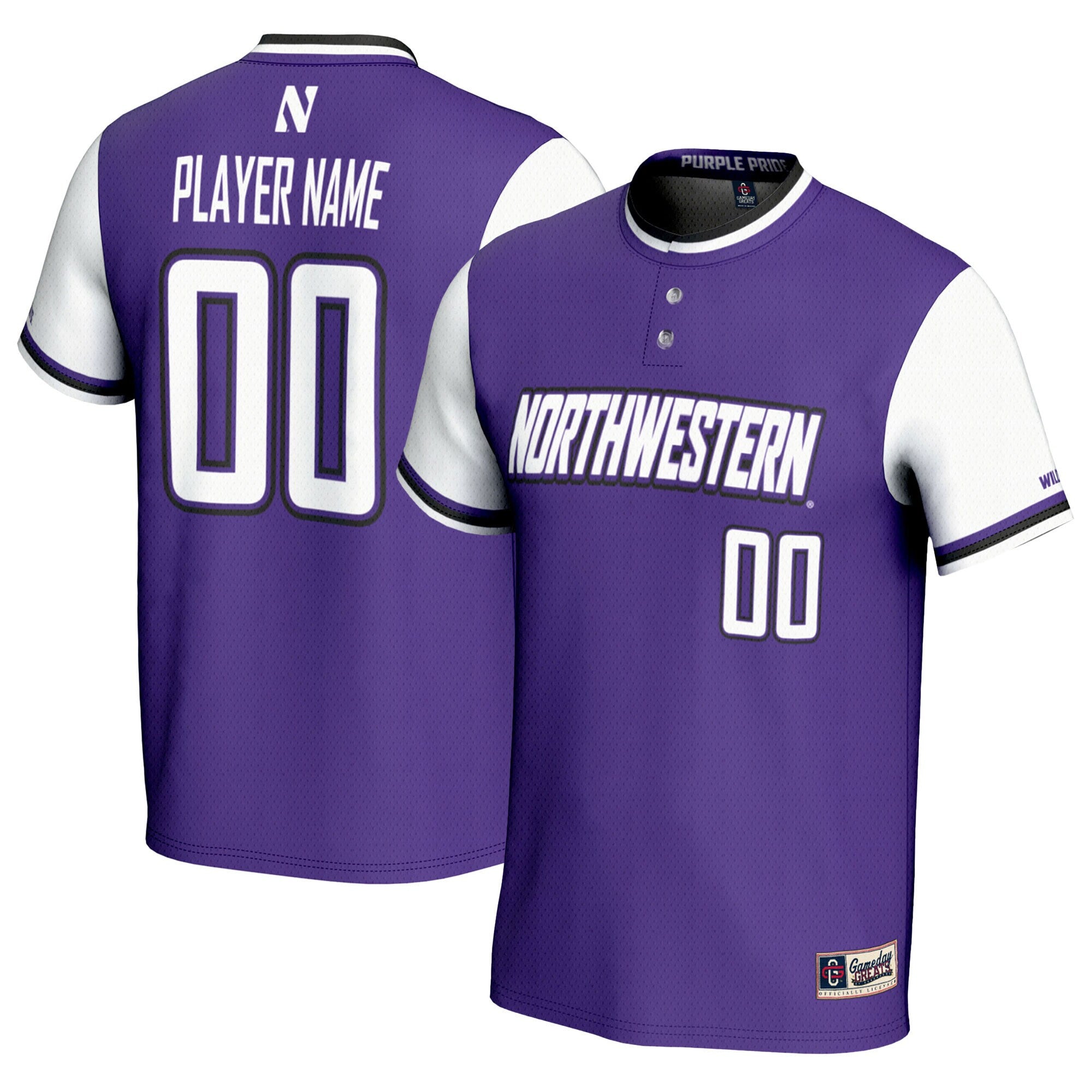 Softball Northwestern Wildcats purple jersey