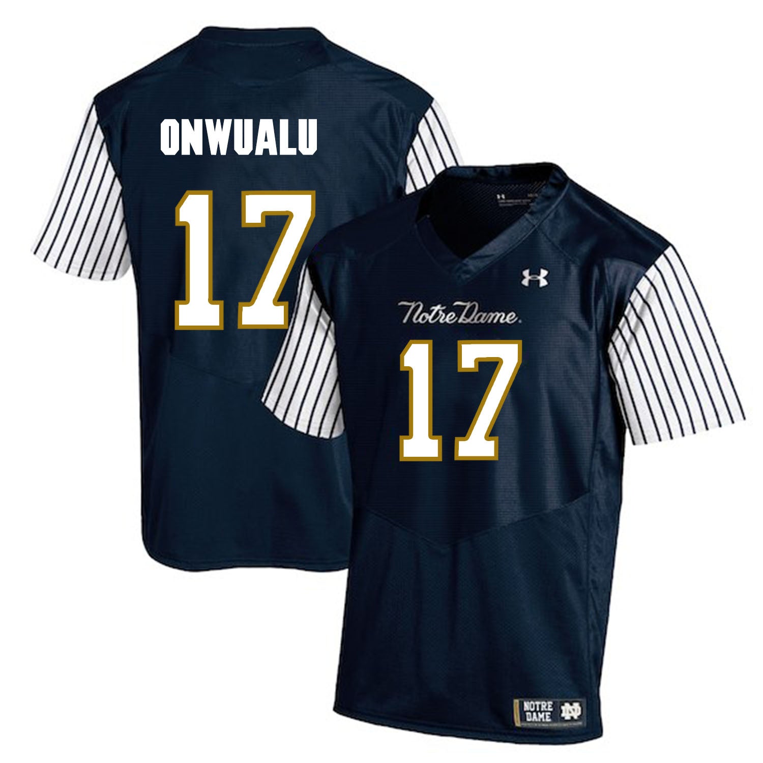 James Onwualu Notre Dame Fighting Irish navy jersey
