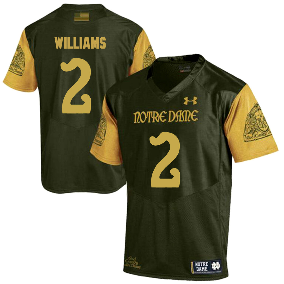 Dexter Williams Notre Dame Fighting Irish olive jersey