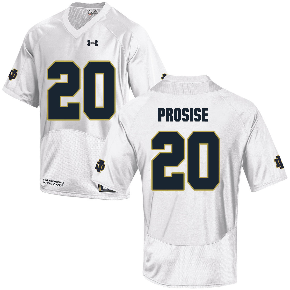 C.J. Prosise Notre Dame Fighting Irish white jersey
