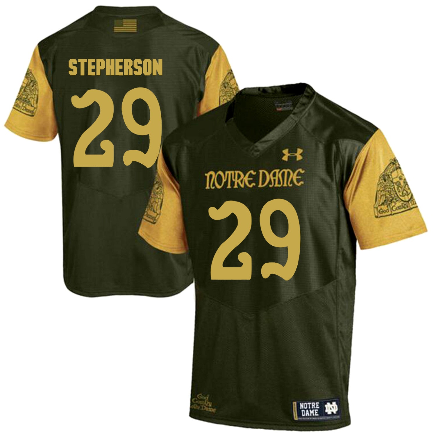 Kevin Stepherson Notre Dame Fighting Irish olive jersey