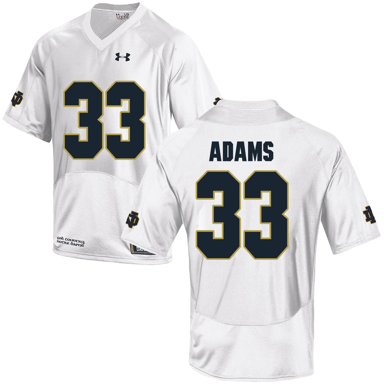Josh Adams Notre Dame Fighting Irish white jersey