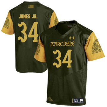 Tony Jones Jr Notre Dame Fighting Irish olive jersey