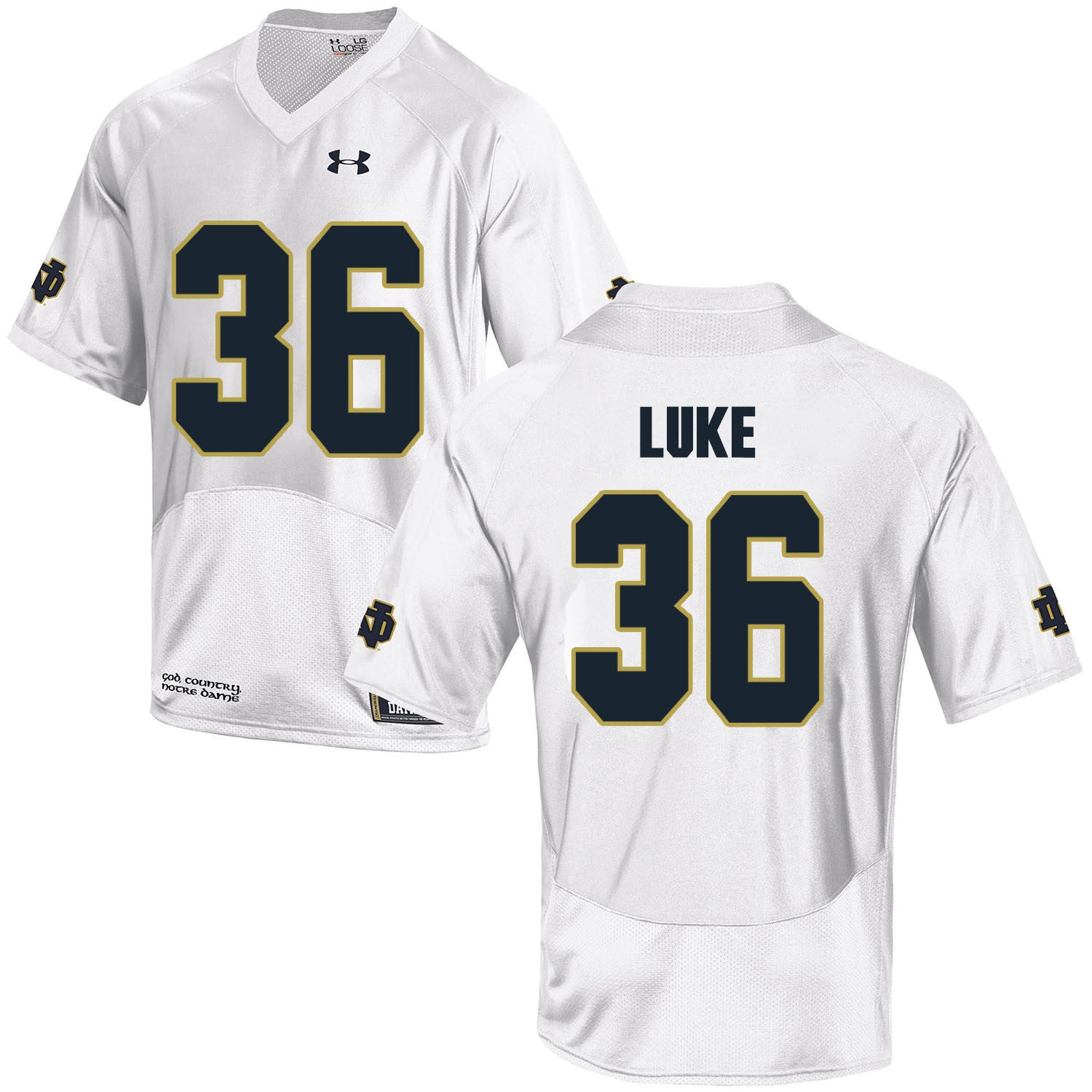 Cole Luke Notre Dame Fighting Irish white jersey