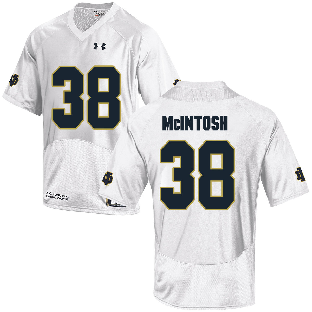 Deon McIntosh Notre Dame Fighting Irish white jersey