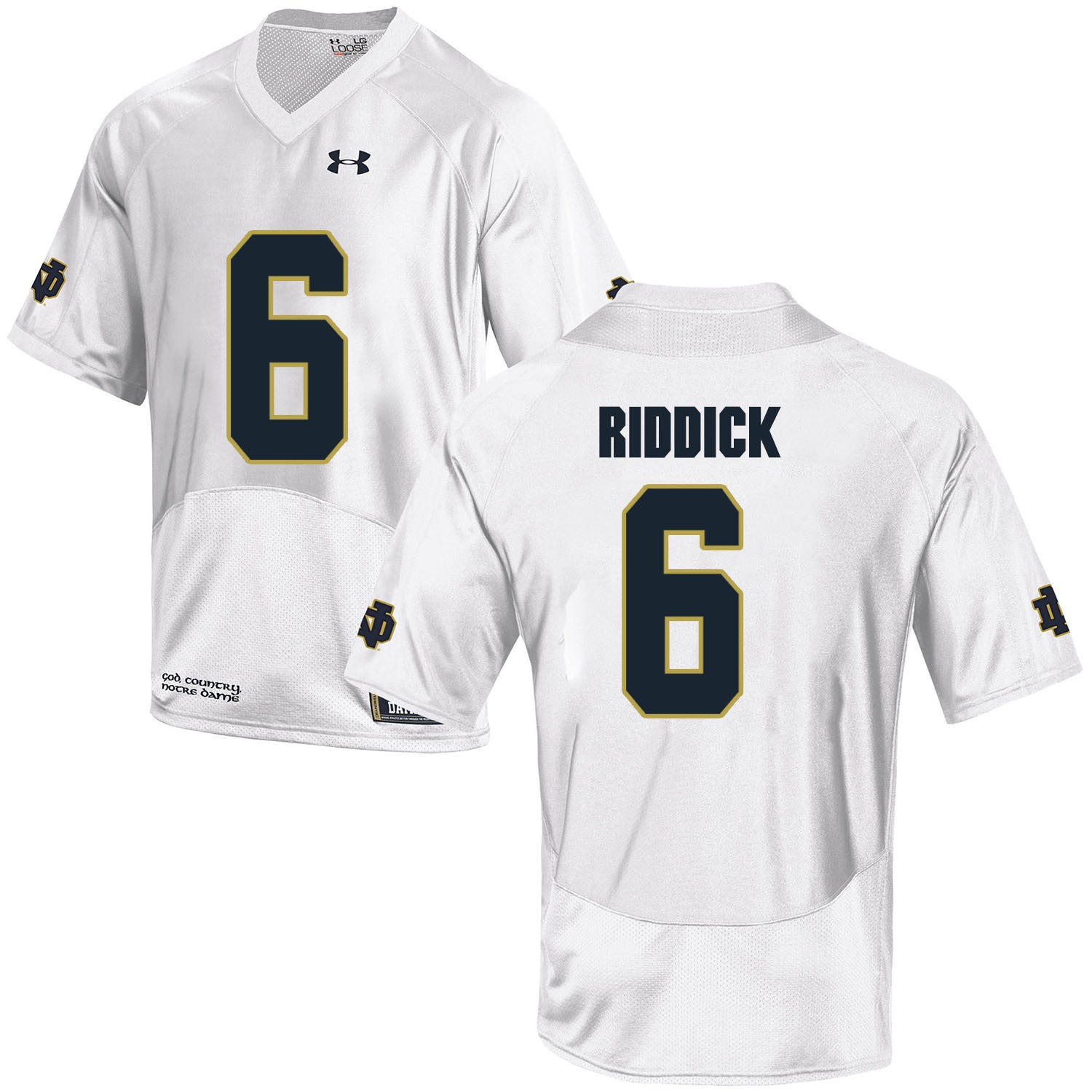 Theo Riddick Notre Dame Fighting Irish white jersey