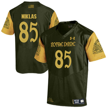 Troy Niklas Notre Dame Fighting Irish olive jersey