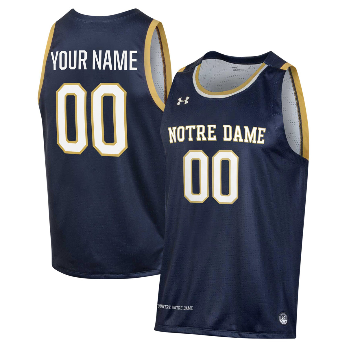 Custom Notre Dame Fighting Irish navy Alternate jersey