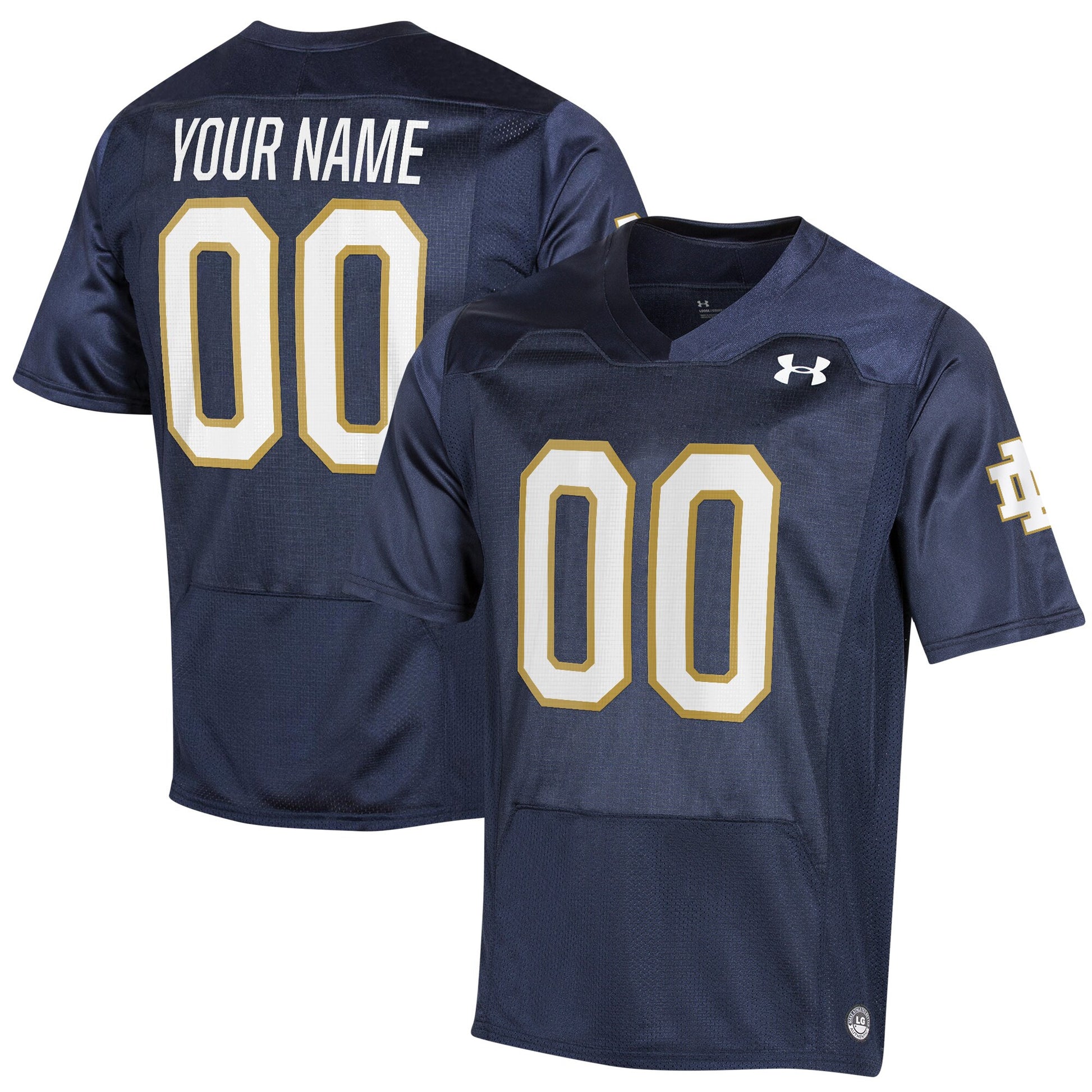 Custom Notre Dame Fighting Irish navy jersey