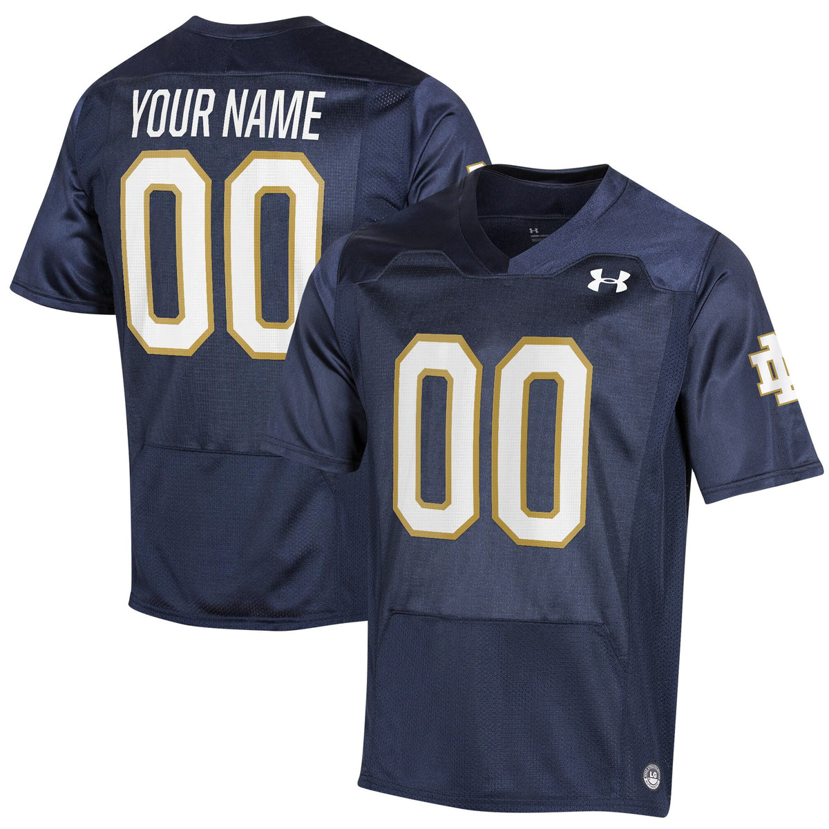 Custom Notre Dame Fighting Irish navy jersey
