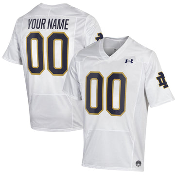 Custom Notre Dame Fighting Irish white jersey
