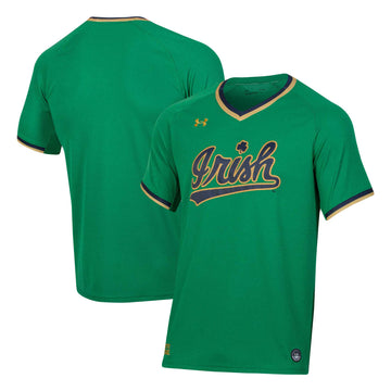 Under Armour Softball V-neck Notre Dame Fighting Irish green jersey