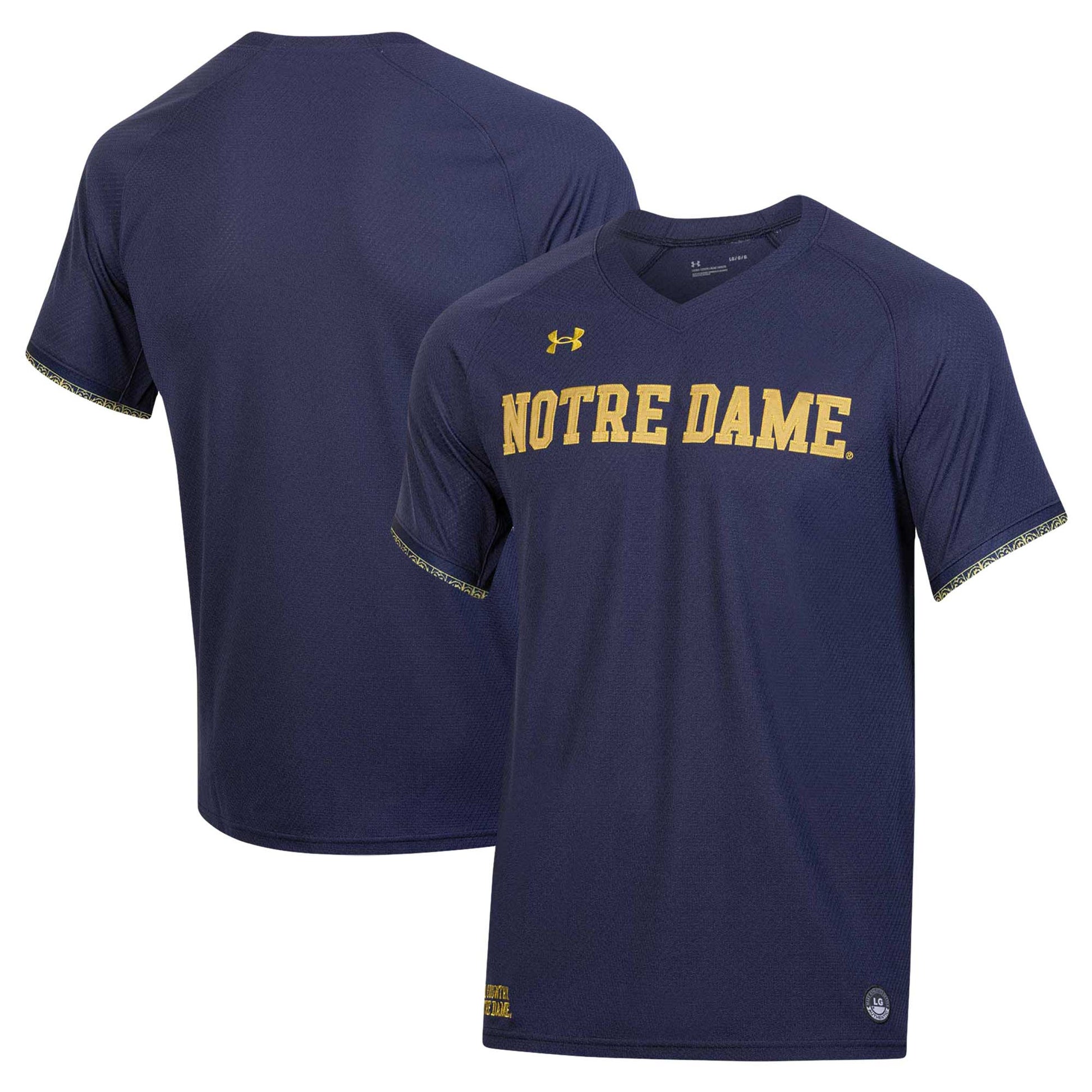 Under Armour Softball V-neck Notre Dame Fighting Irish navy jersey