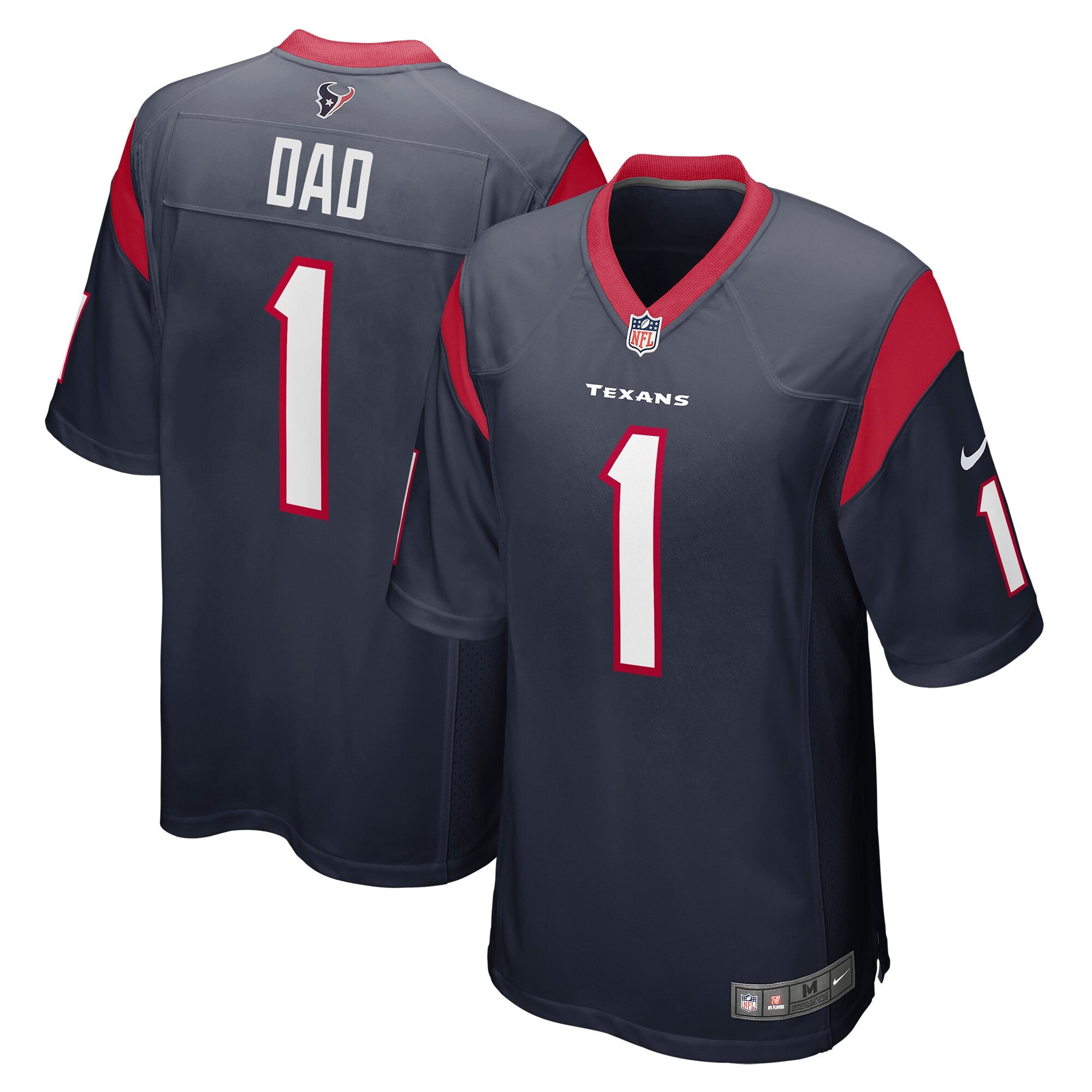 Number Houston Texans navy jersey
