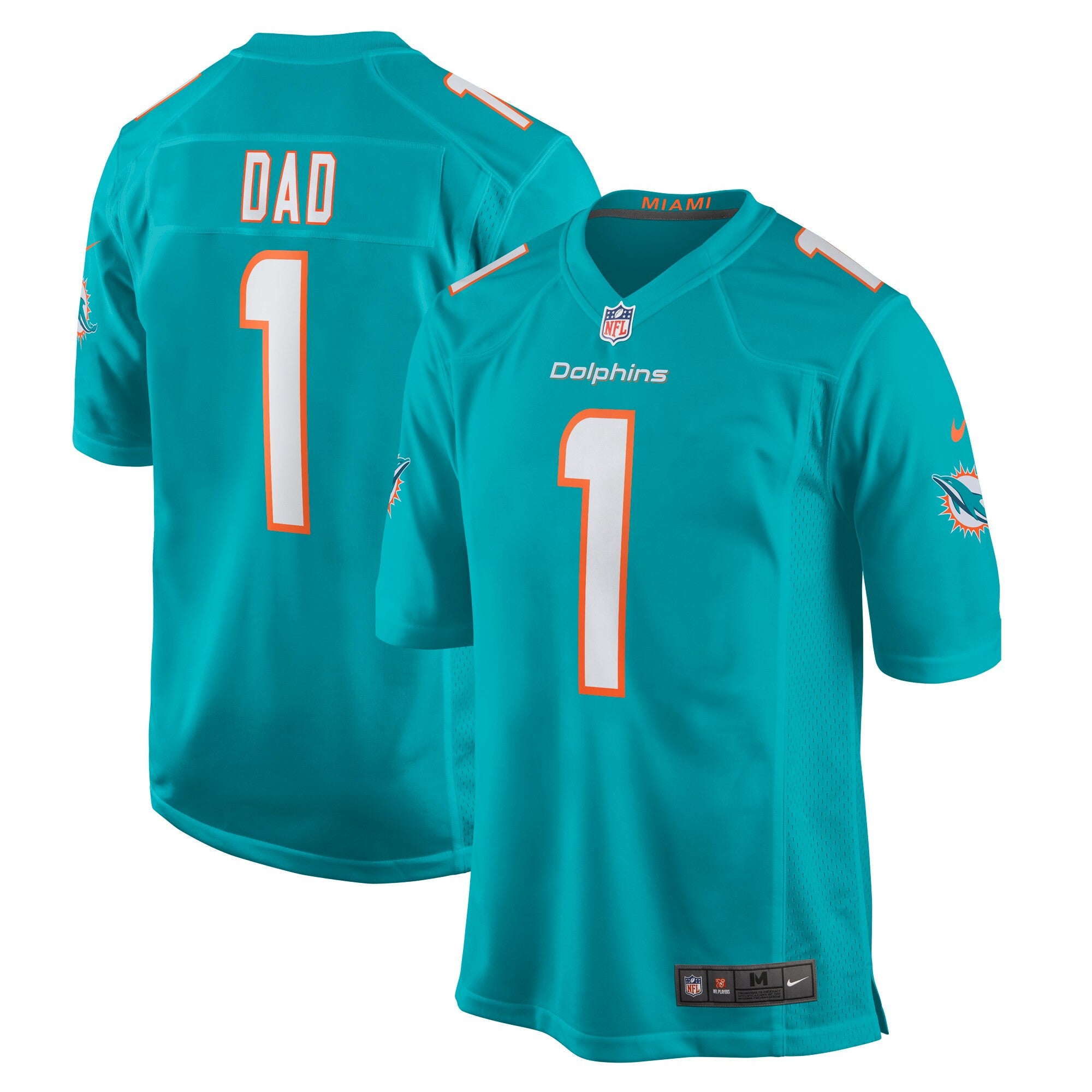 Number Miami Dolphins aqua jersey
