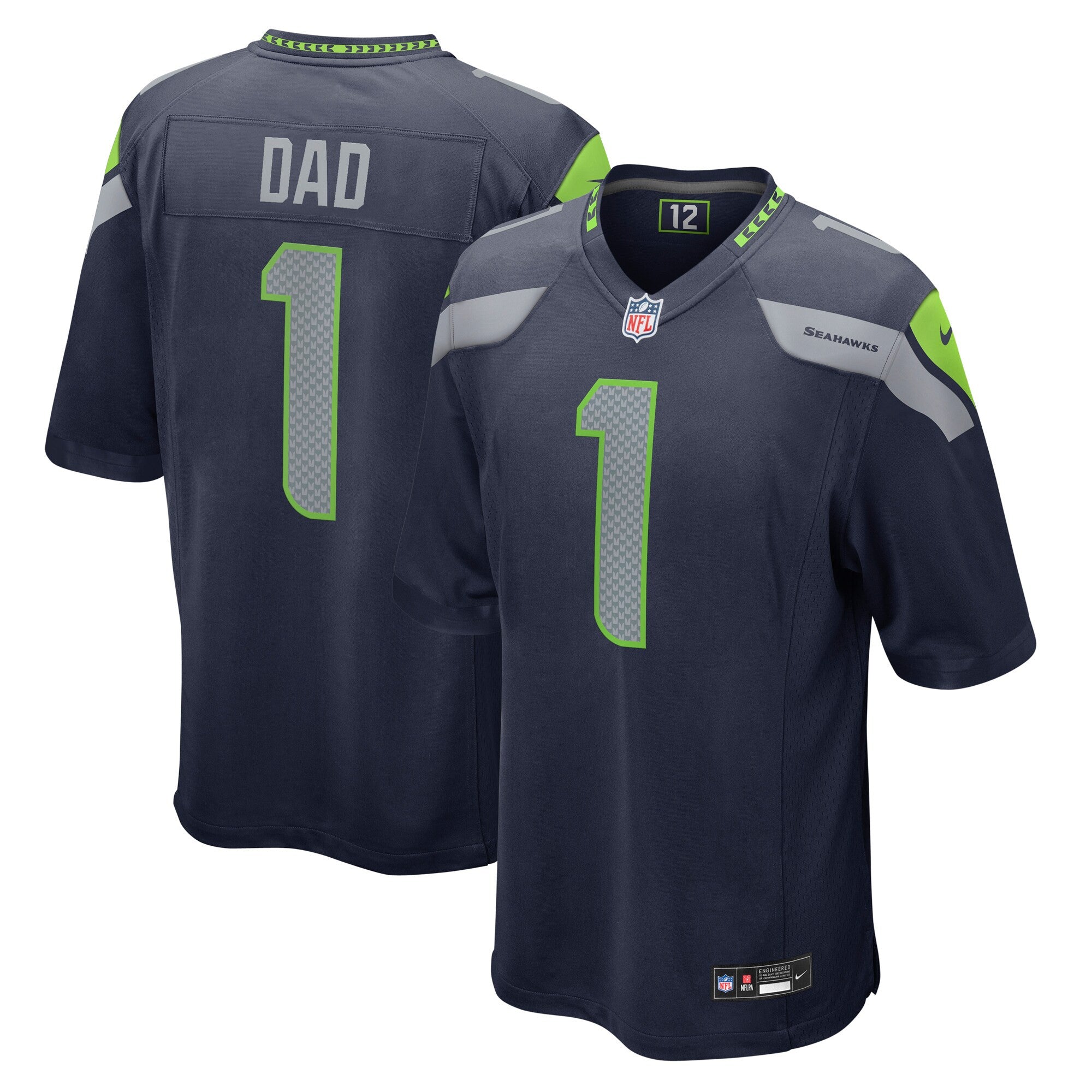 Number Seattle Seahawks navy jersey
