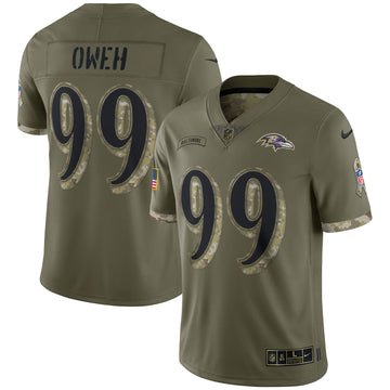 Odafe Oweh Baltimore Ravens olive Salute To Service jersey