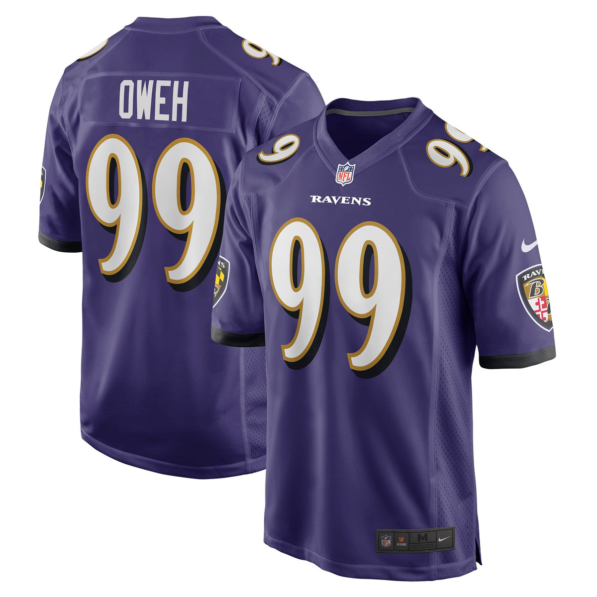 Odafe Oweh Baltimore Ravens purple Game jersey