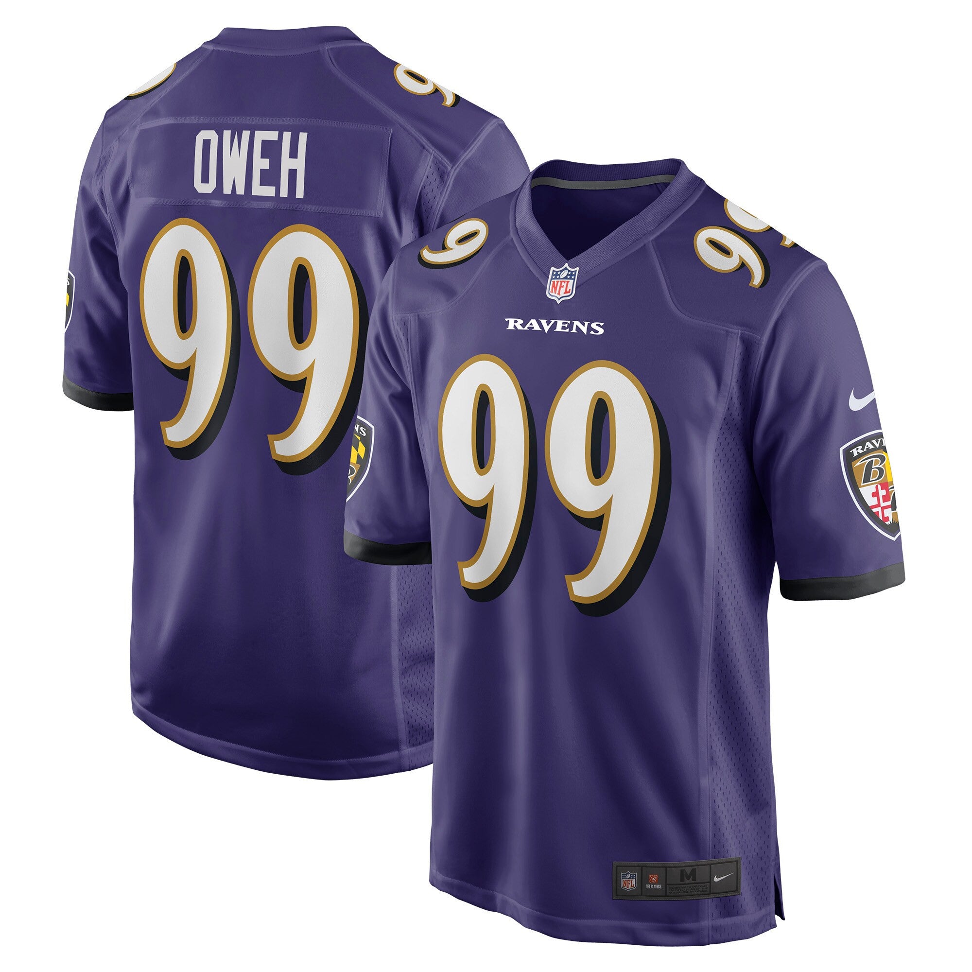 Odafe Oweh Baltimore Ravens purple Game jersey