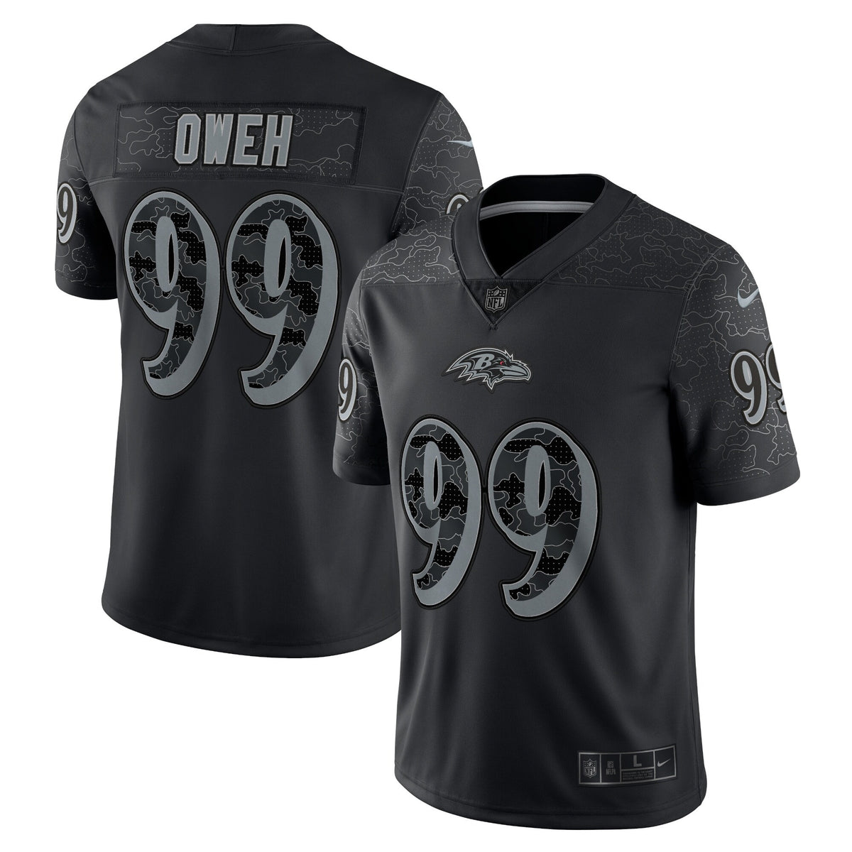 Odafe Oweh Rflctv Baltimore Ravens black Limited jersey