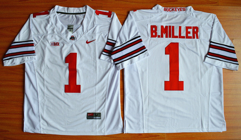 B.Miller Ohio State Buckeyes white jersey