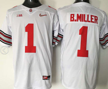 B.Miller Ohio State Buckeyes white jersey
