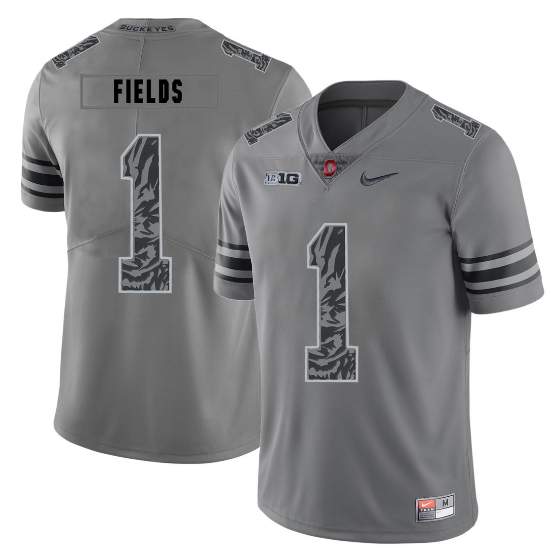 Justin Fields Ohio State Buckeyes gray jersey