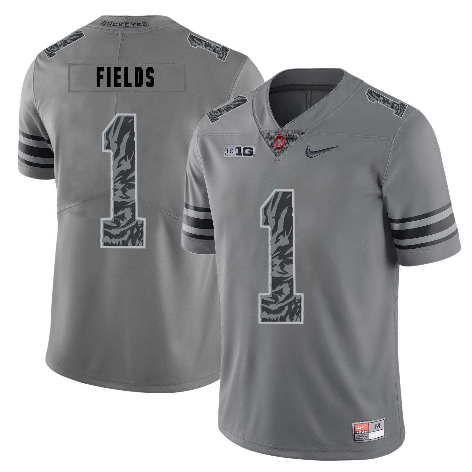 Justin Fields Ohio State Buckeyes gray jersey