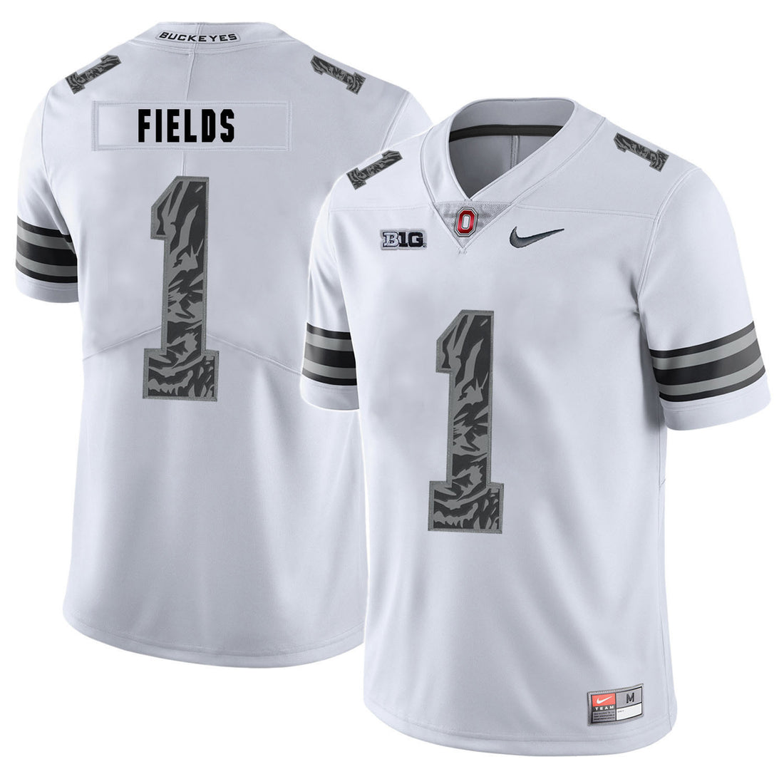 Justin Fields Ohio State Buckeyes white jersey