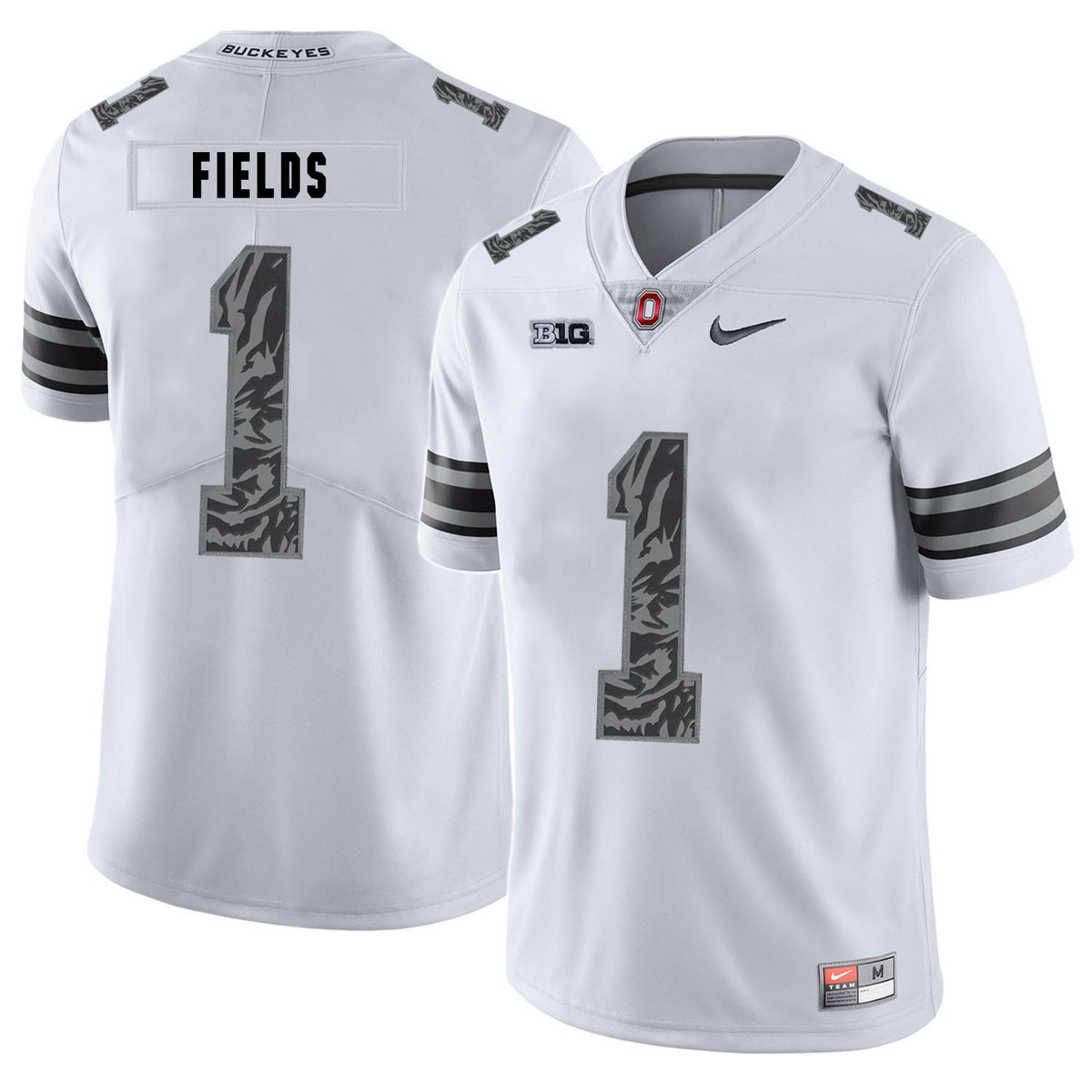 Justin Fields Ohio State Buckeyes white jersey