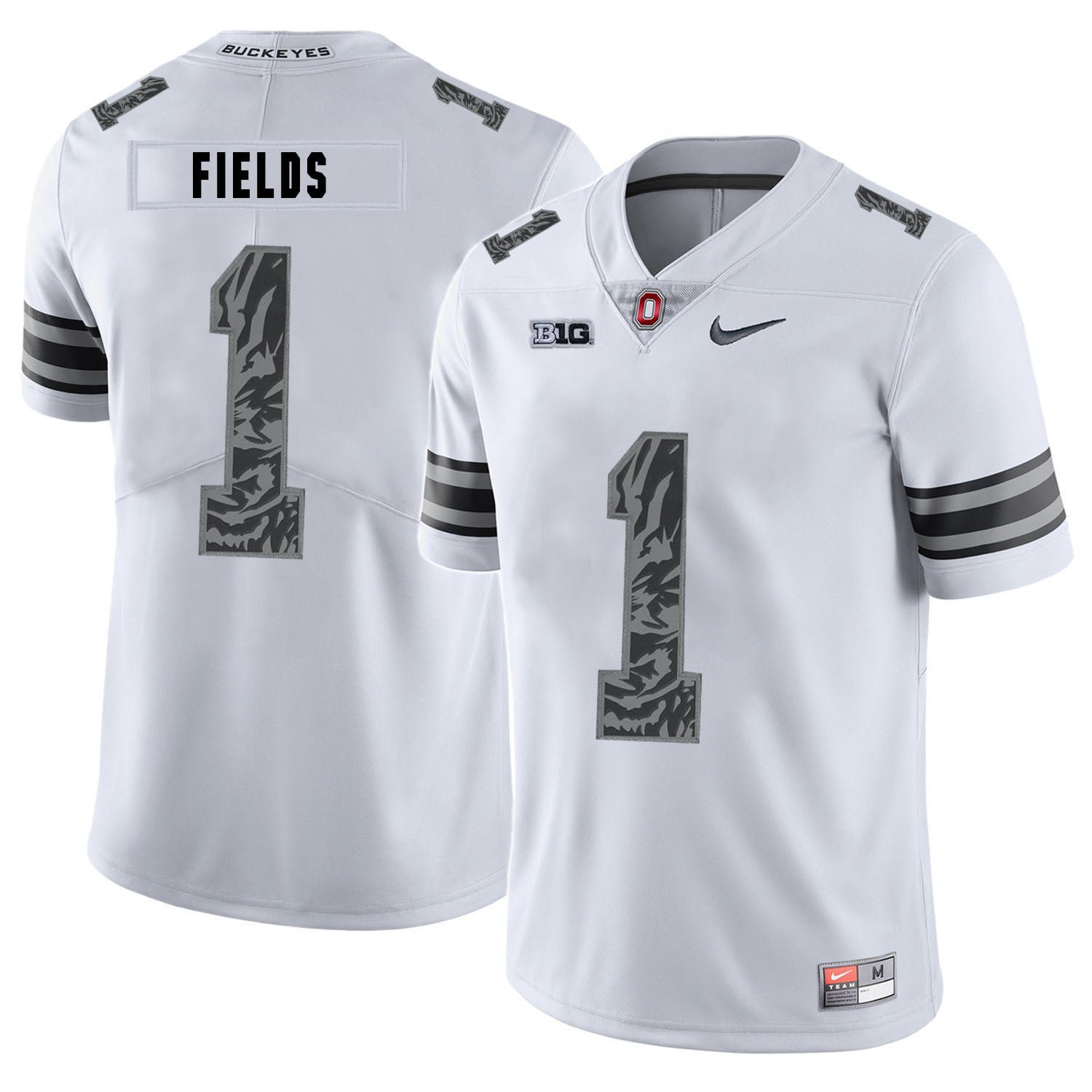 Justin Fields Ohio State Buckeyes white jersey