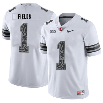 Justin Fields Ohio State Buckeyes white jersey