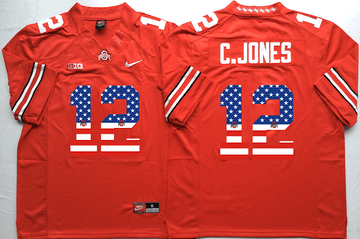 C.Jones Ohio State Buckeyes red jersey