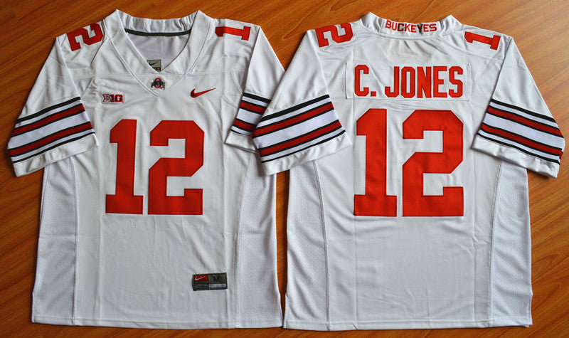 C.Jones Ohio State Buckeyes white jersey