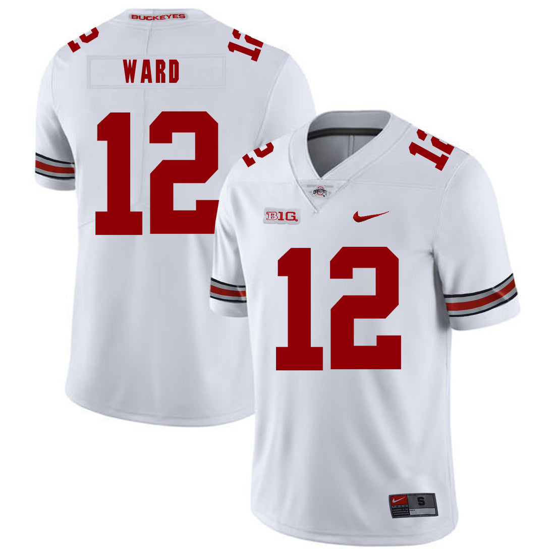 Denzel Ward Ohio State Buckeyes white jersey