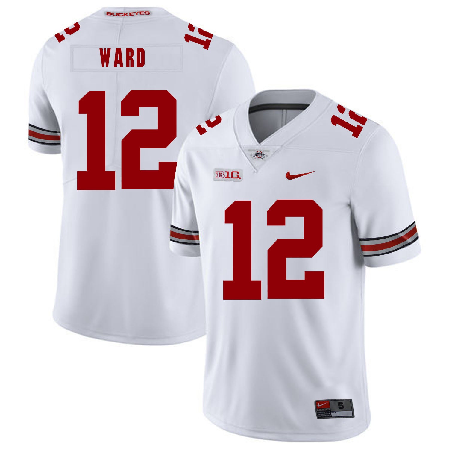Denzel Ward Ohio State Buckeyes white jersey