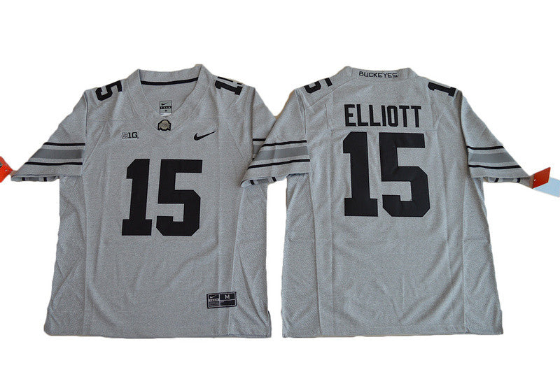 Ezekiel Elliott Ohio State Buckeyes gray jersey