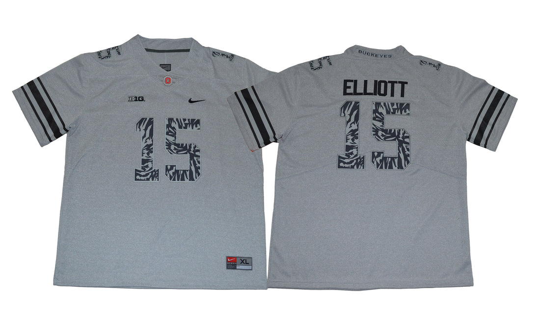Ezekiel Elliott Ohio State Buckeyes gray Shadow jersey