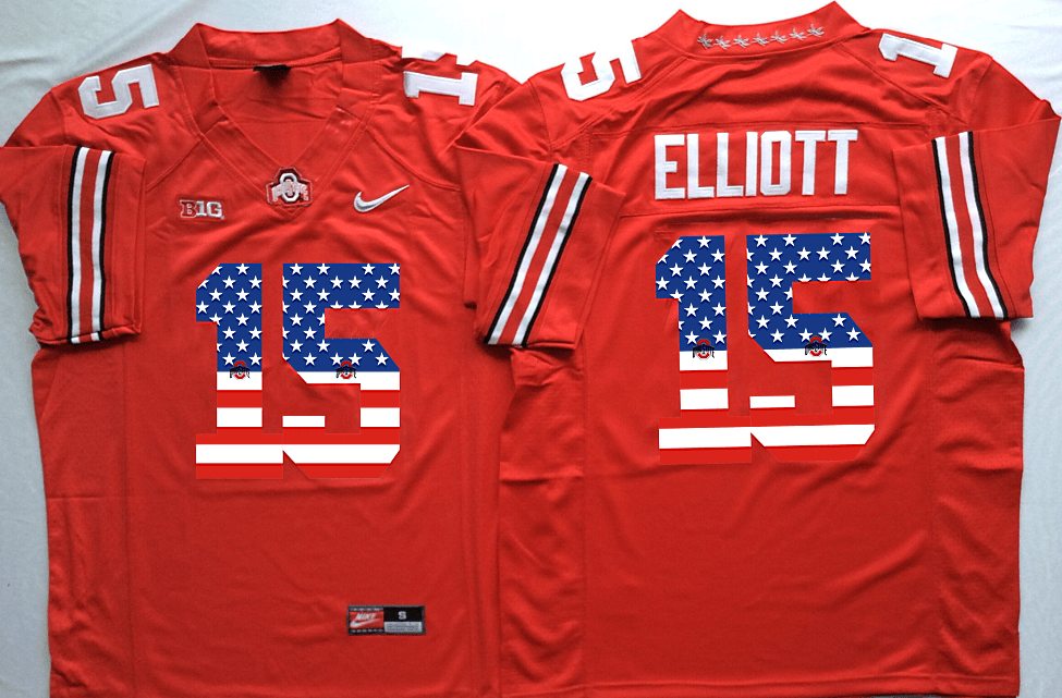 Ezekiel Elliott Ohio State Buckeyes red jersey