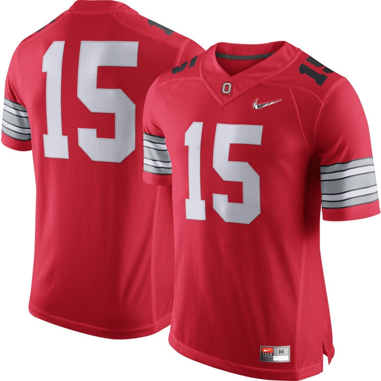 With Diamond Logo Ohio State Buckeyes red jersey